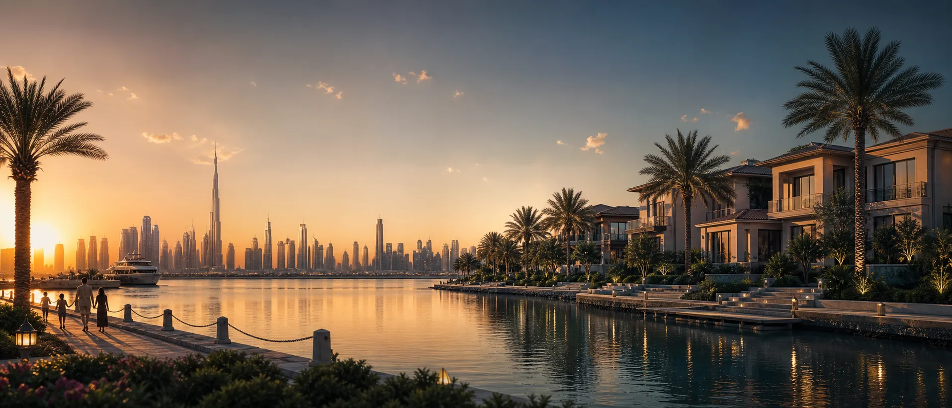 Dubai skyline and coast